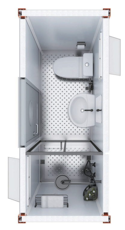 Modular mobile bathroom (Closestool+ Column Style Washbasin + Shower Room)