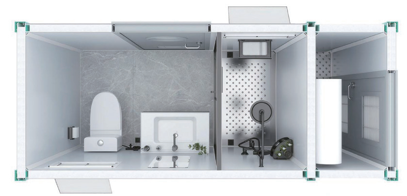 Closestool + Column Style Washbasin + Shower Room)